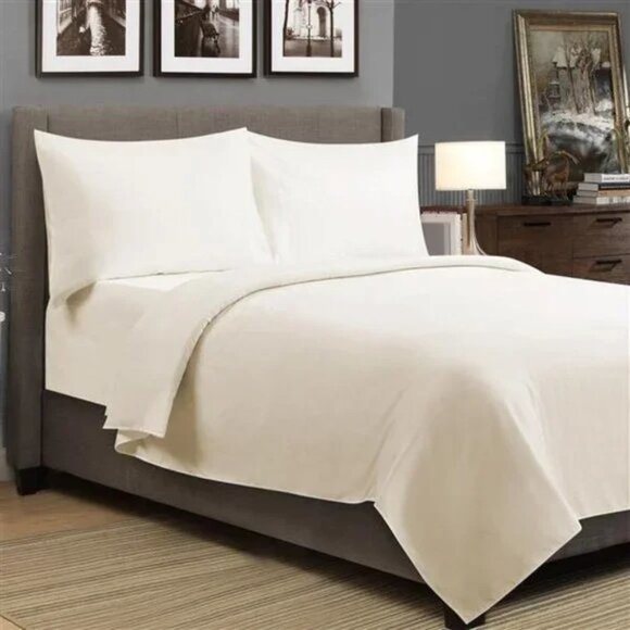 Millano Organic Cotton 4-Piece Sheet Set Ivory - Picture 1 of 4